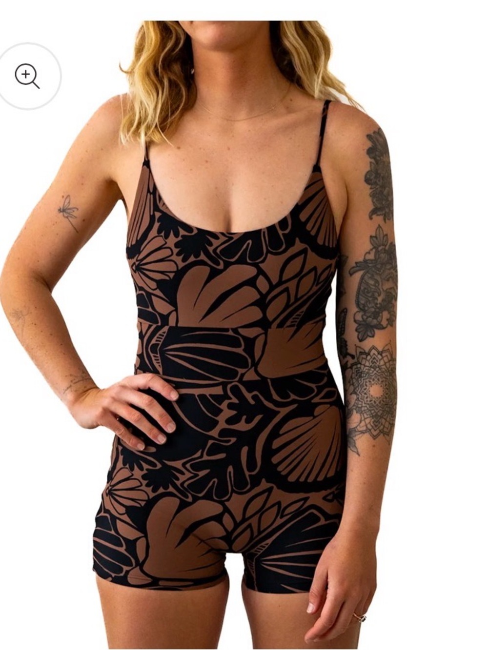 Salted Active Swim Bodysuit in Coco Shell - Brown/Blacks. NWT. Never worn.